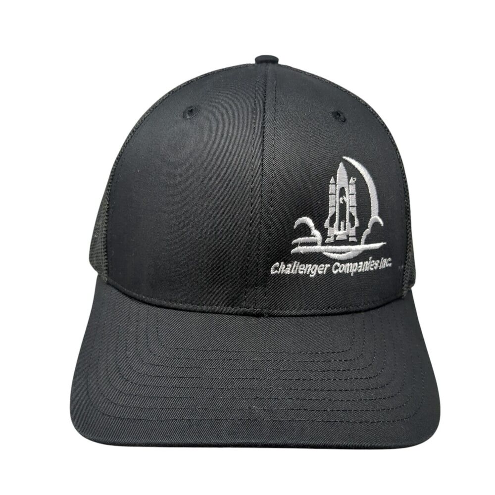 Challenger Companies, Inc. Snapback Trucker Hat Black One Size Mesh Back